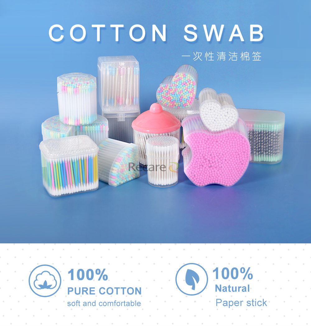 China Recare Manufactures plastic cotton buds, supports OEM customization, with the lowest price and the best quality, sells well in 160 countries.